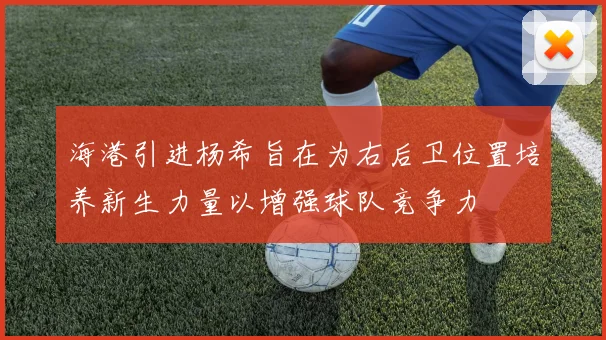 海港引进杨希旨在为右后卫位置培养新生力量以增强球队竞争力